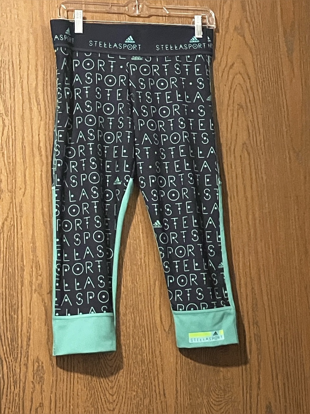 Adidas x Stella McCartney Stellasport 3/4 Capri Leggings Navy Mint Green